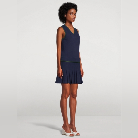 Reformation Navy and Green Mini Dress - Picture 5 of 11